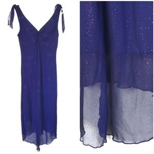 California Concepts V-neck High Low Dress Purple 9
